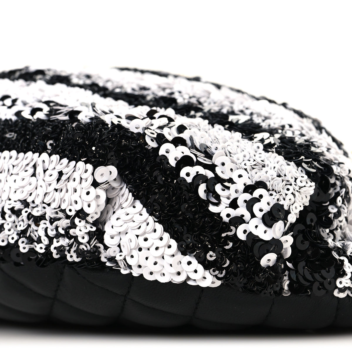 Chanel Sequin Coco Cuba Waist Bag Fanny Pack Black White 11 of 12