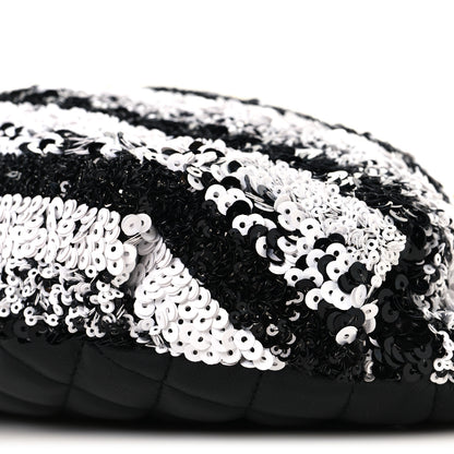 Chanel Sequin Coco Cuba Waist Bag Fanny Pack Black White 11 of 12