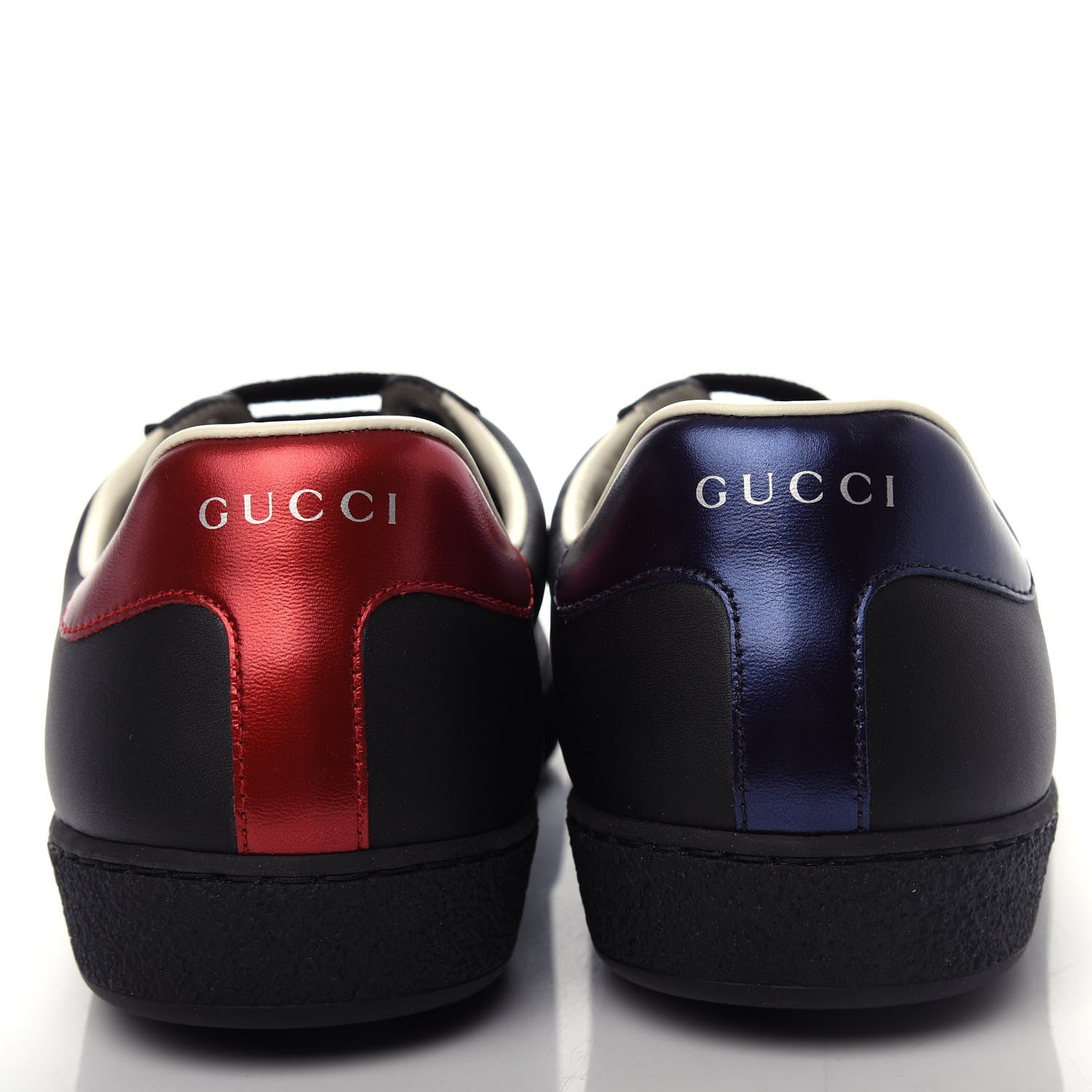 Gucci Calfskin Green Panther Print Mens Ace Sneakers 9.5 Black 7 of 11