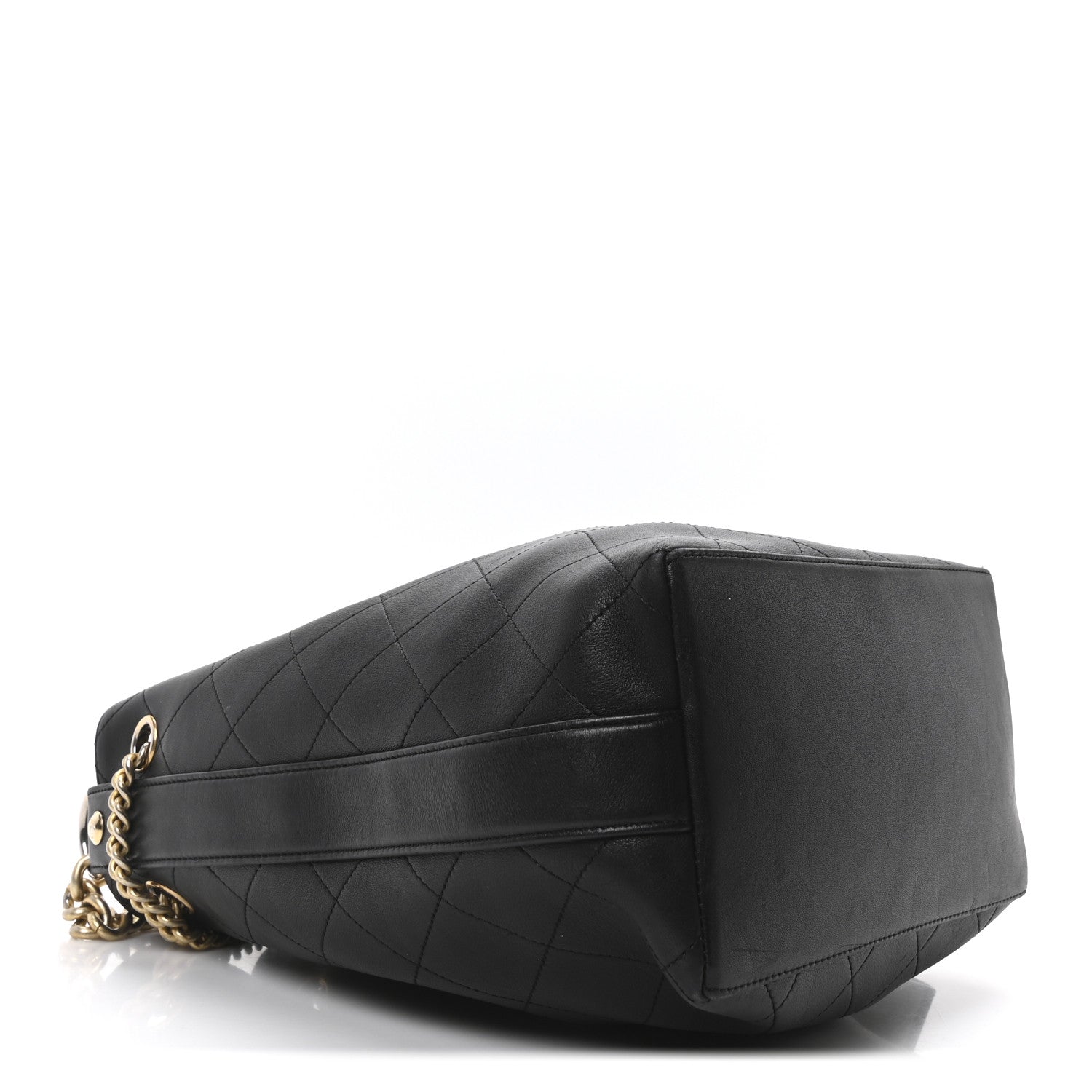 Chanel Calfskin Quilted Small On My Shoulder Drawstring Bag Black 4 of 11