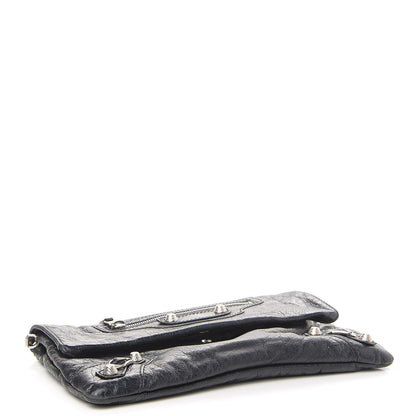 Balenciaga Agneau Giant 12 Silver Hardware Envelope Strap Clutch Black 4 of 8