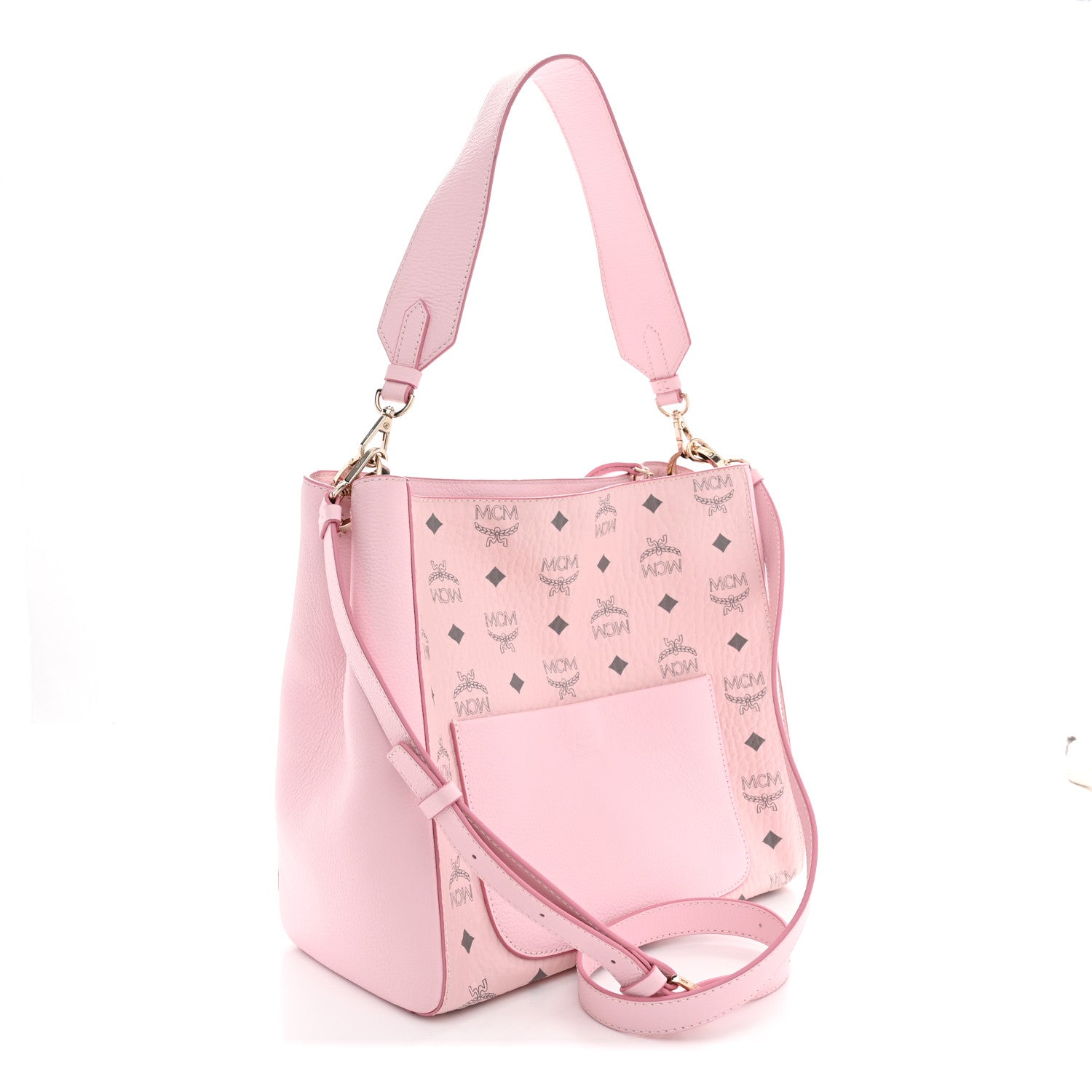 MCM Visetos Medium Aren Hobo Powder Pink 3 of 10