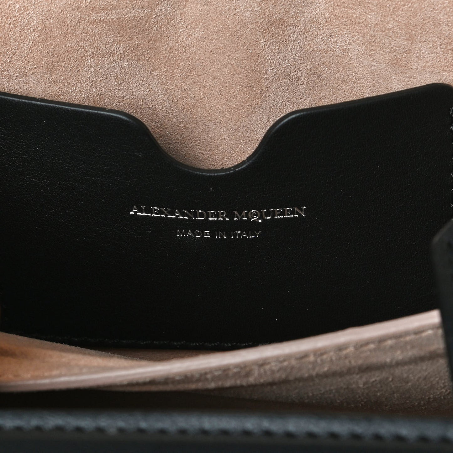 Fine Grain Goatskin Perforated Box Shoulder Bag 16 Black