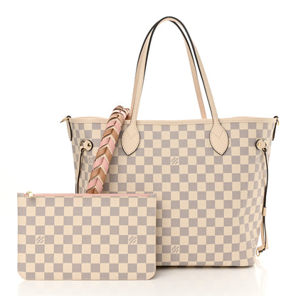 Louis Vuitton Damier Azur Braided Neverfull MM Pink 3 of 11