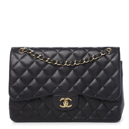 Chanel Lambskin Quilted Jumbo Double Flap Black 1 of 19