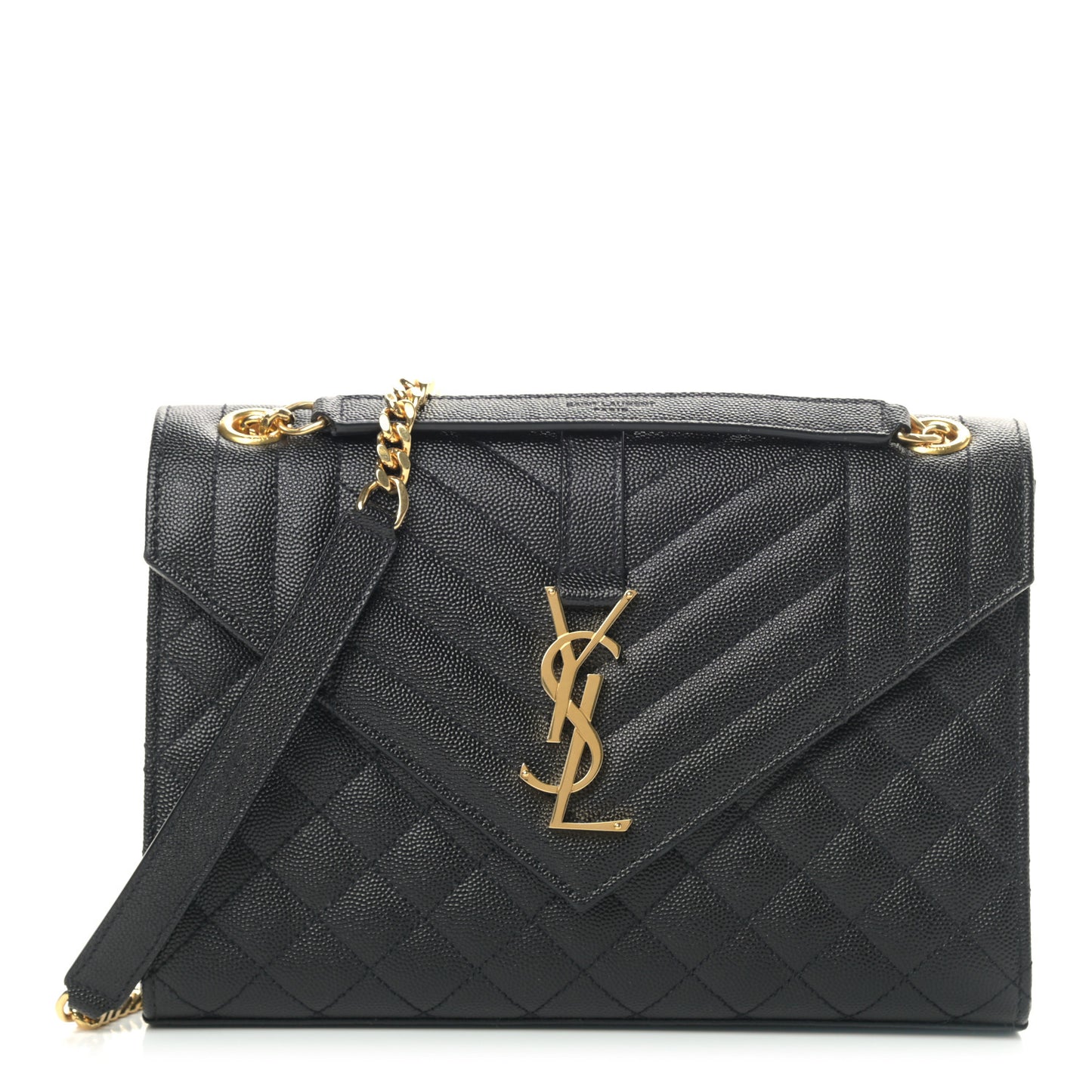 Grain De Poudre Textured Mixed Matelasse Triquilt Medium Monogram Satchel Black
