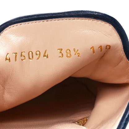 Gucci Raffia Malaga Kid GG Monogram Chevron Horsebit Womens Princetown Slippers 38.5 Natural Mystic White Blue Agata 8 of 9