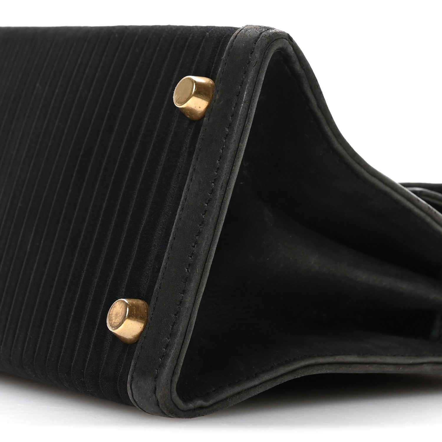 Hermes Silk Veau Doblis Pleated Mini Kelly Sellier 20 Black 10 of 10