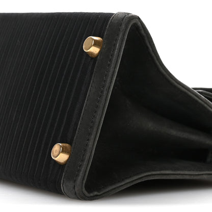 Hermes Silk Veau Doblis Pleated Mini Kelly Sellier 20 Black 10 of 10
