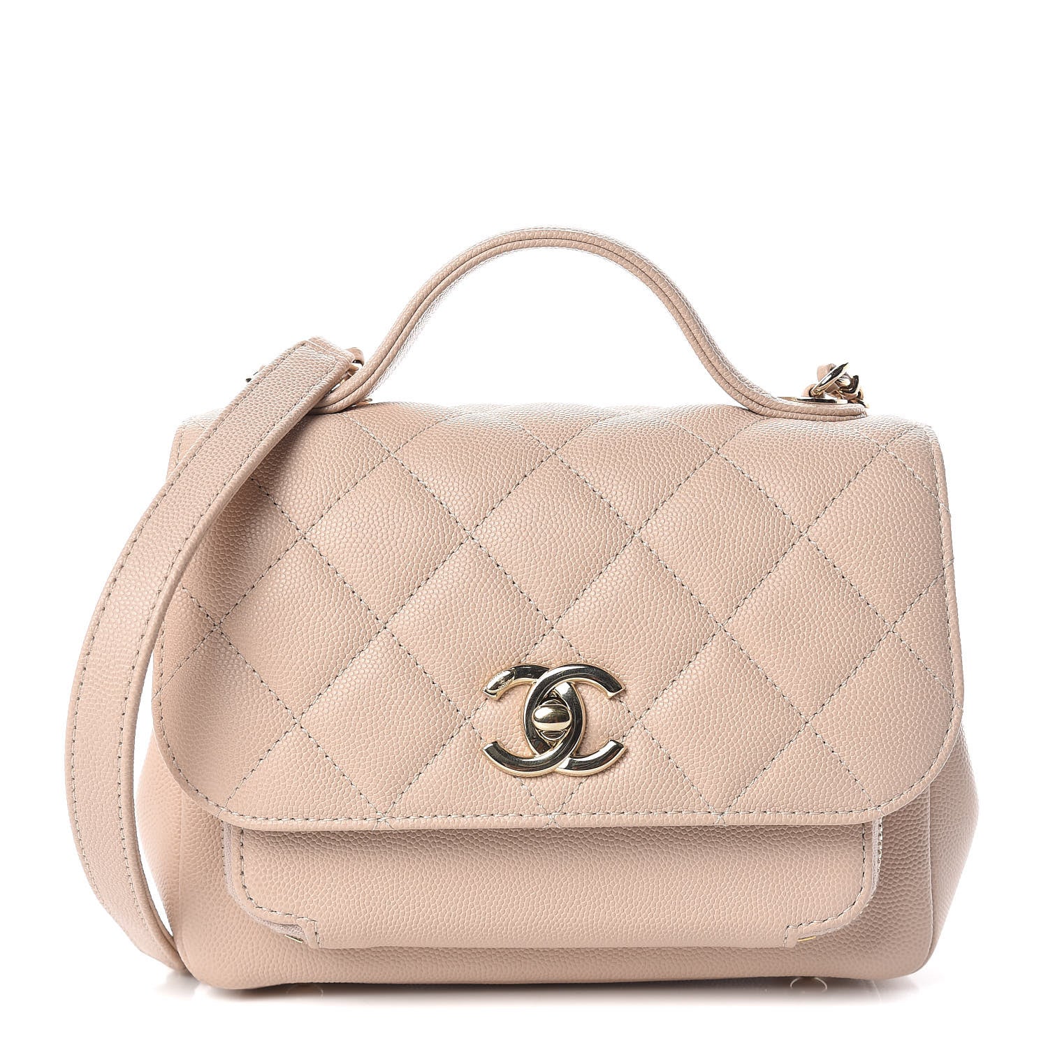 Chanel Caviar Quilted Small Business Affinity Flap Beige 2 of 10