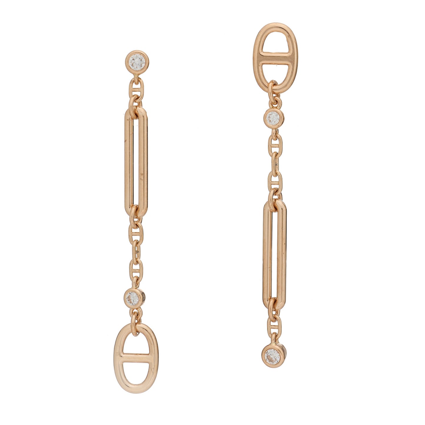 18K Rose Gold Diamond Chaos Earrings