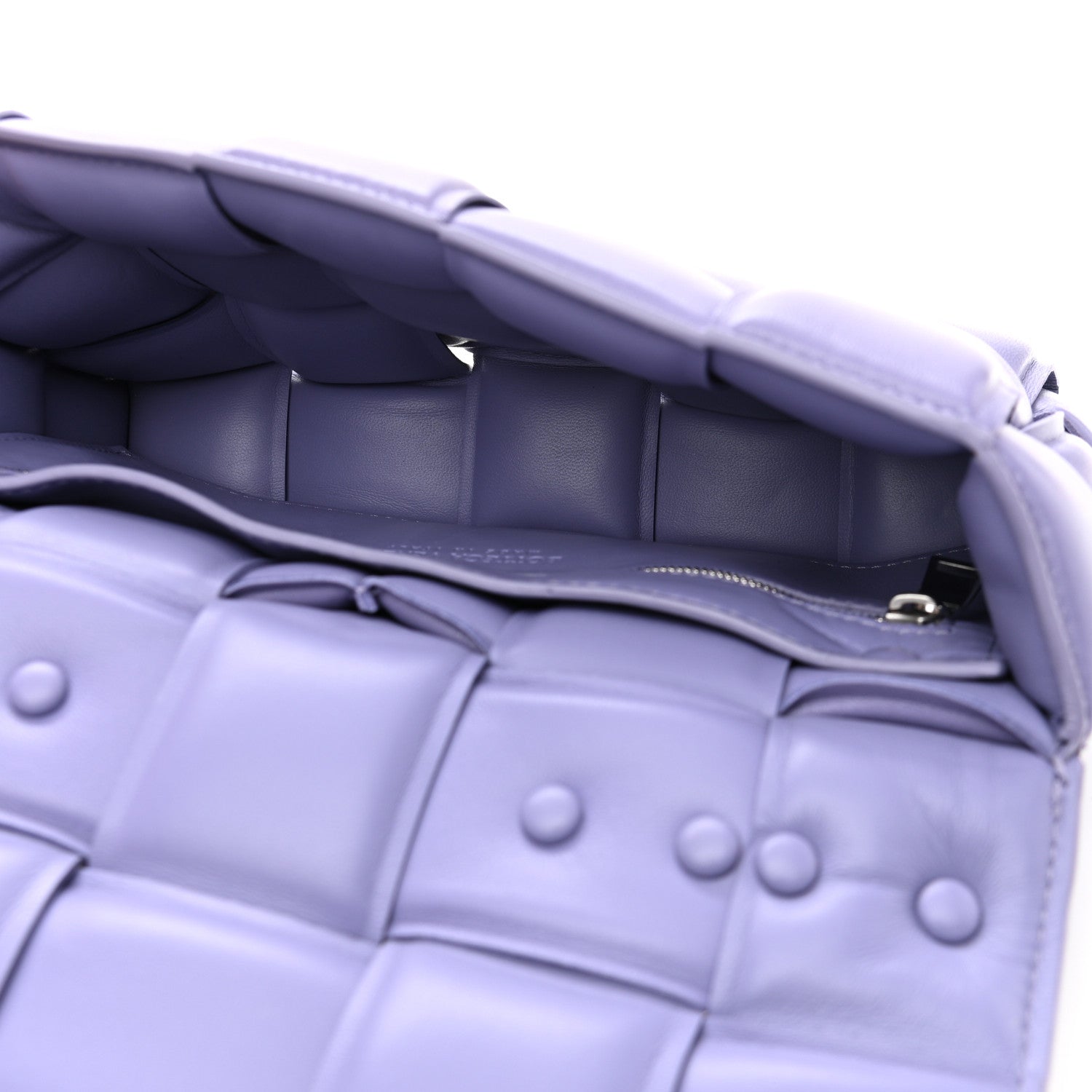Bottega Veneta Lambskin Maxi Intreccio Padded Chain Cassette Crossbody Bag Lavender 5 of 9