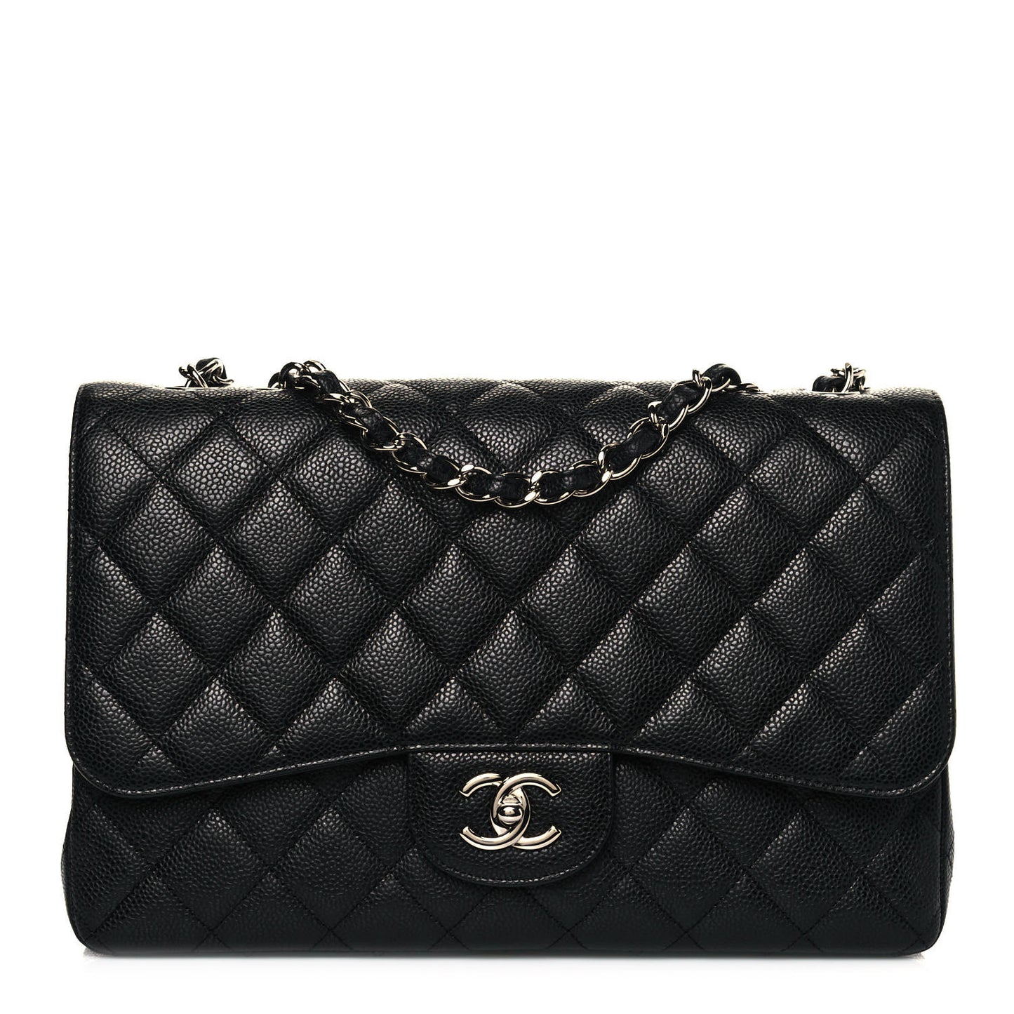 Caviar Quilted Jumbo Single Flap Black