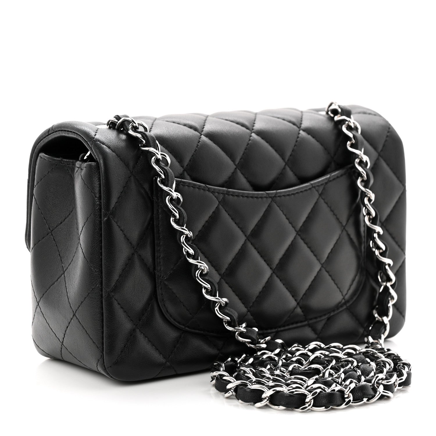 Chanel Lambskin Quilted Mini Rectangular Flap Black 3 of 11