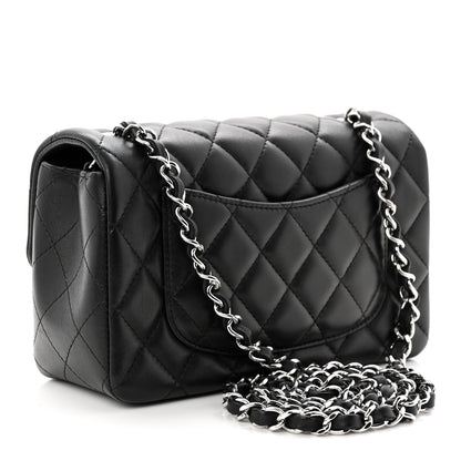 Chanel Lambskin Quilted Mini Rectangular Flap Black 3 of 11