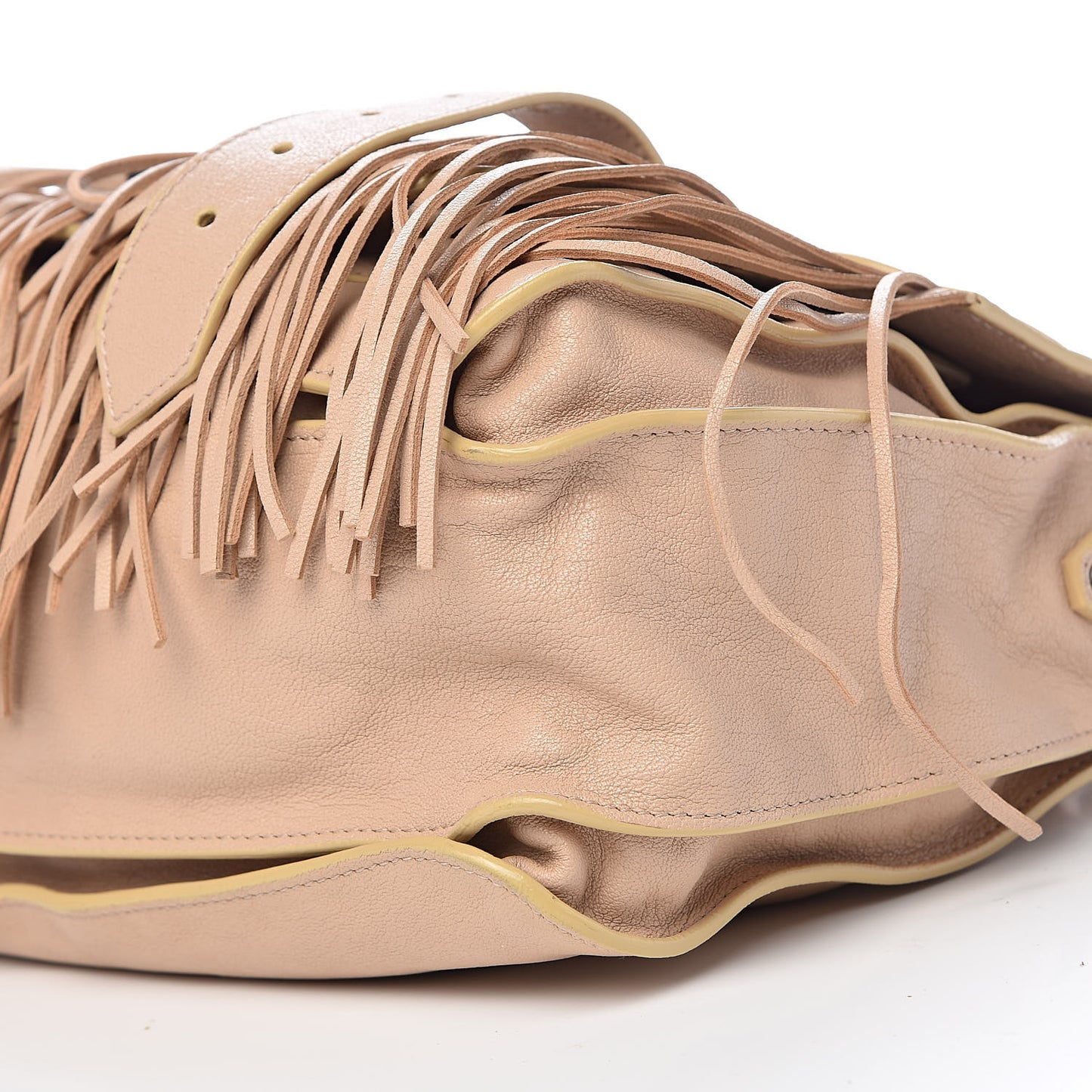 Lambskin Fringe Medium PS1 Satchel Nude