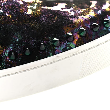 Christian Louboutin Metallic Veau Velours Pik Boat Studded Womens Slip On Sneakers 36 Black Multicolor 10 of 10