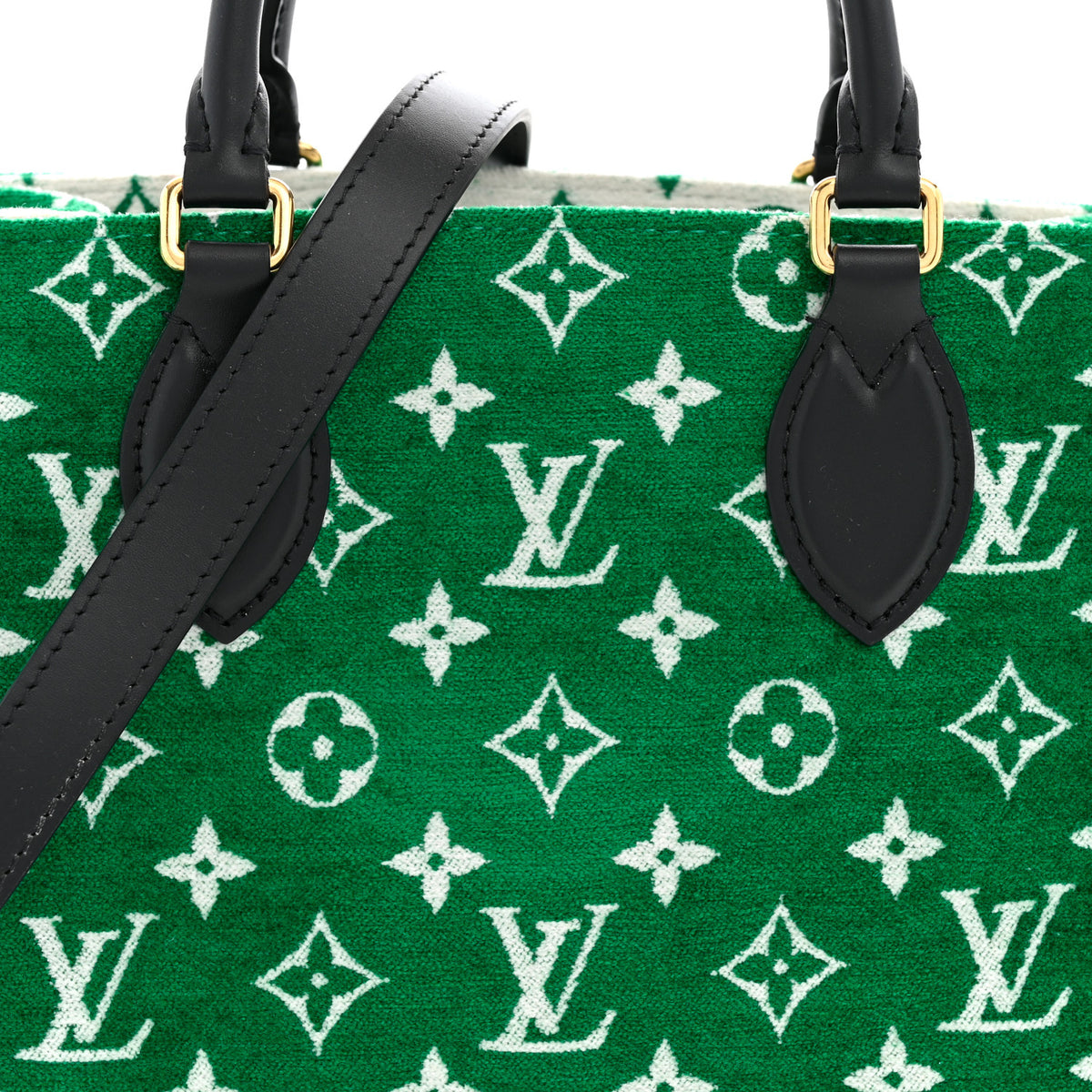 Jacquard Velvet Monogram Onthego PM Green