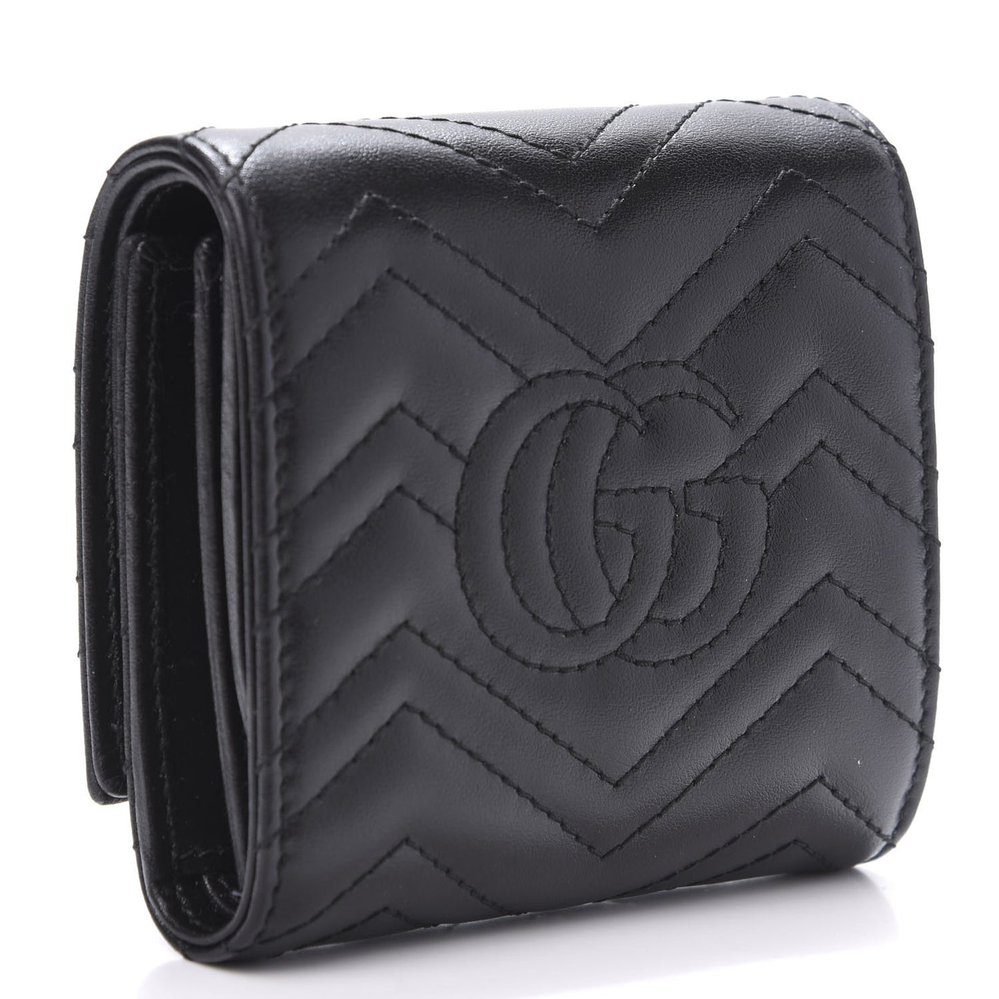 Calfskin Matelasse GG Marmont Medium Wallet Black