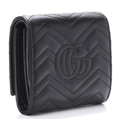 Gucci Calfskin Matelasse GG Marmont Medium Wallet Black 3 of 6