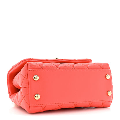 Chanel Caviar Quilted Extra Mini Coco Handle Flap Red 4 of 12