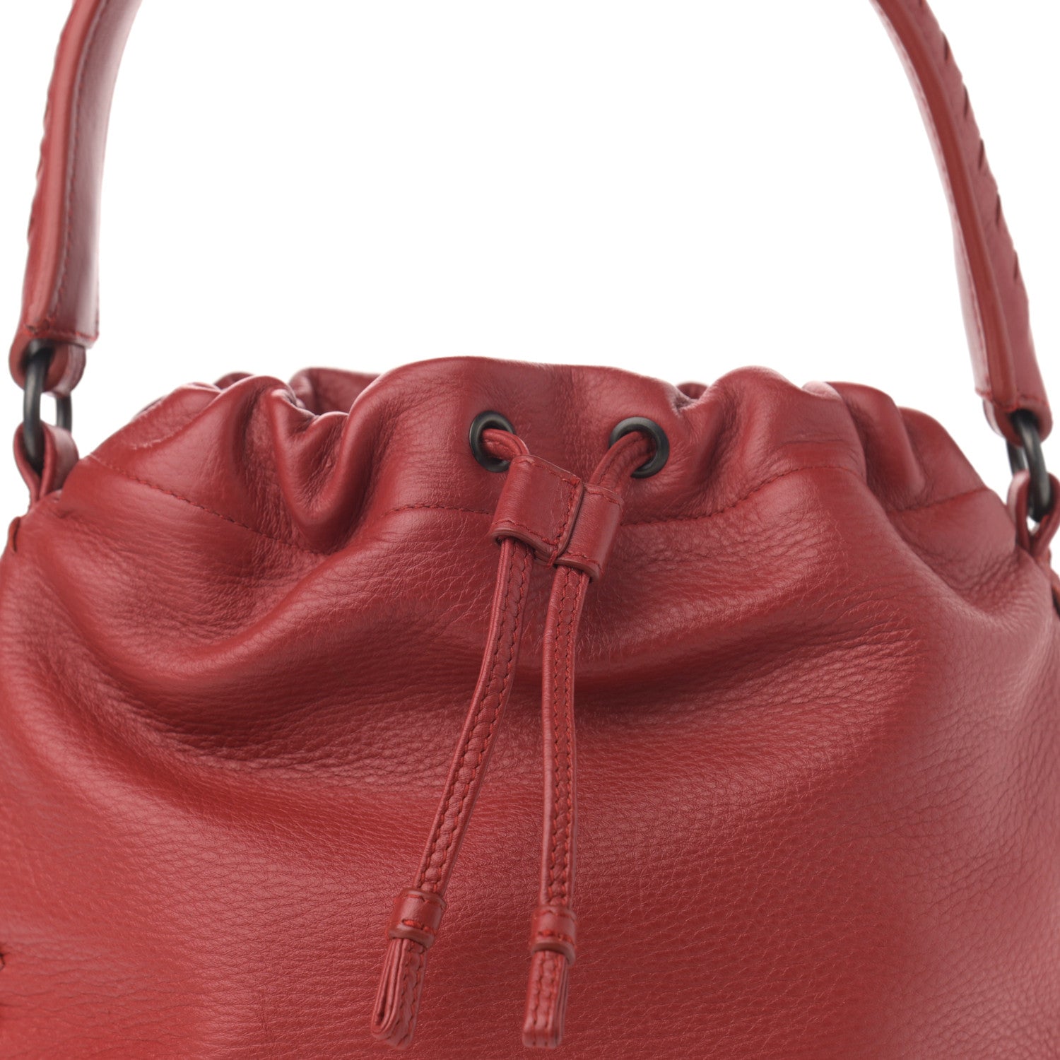 Bottega Veneta Calfskin Drawstring Tote Red 12 of 13