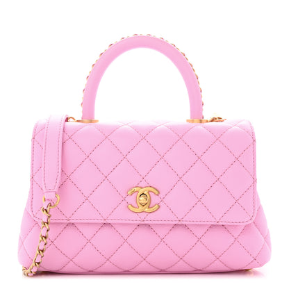 Chanel Caviar Quilted Mini Coco Chain Handle Flap Pink 1 of 10