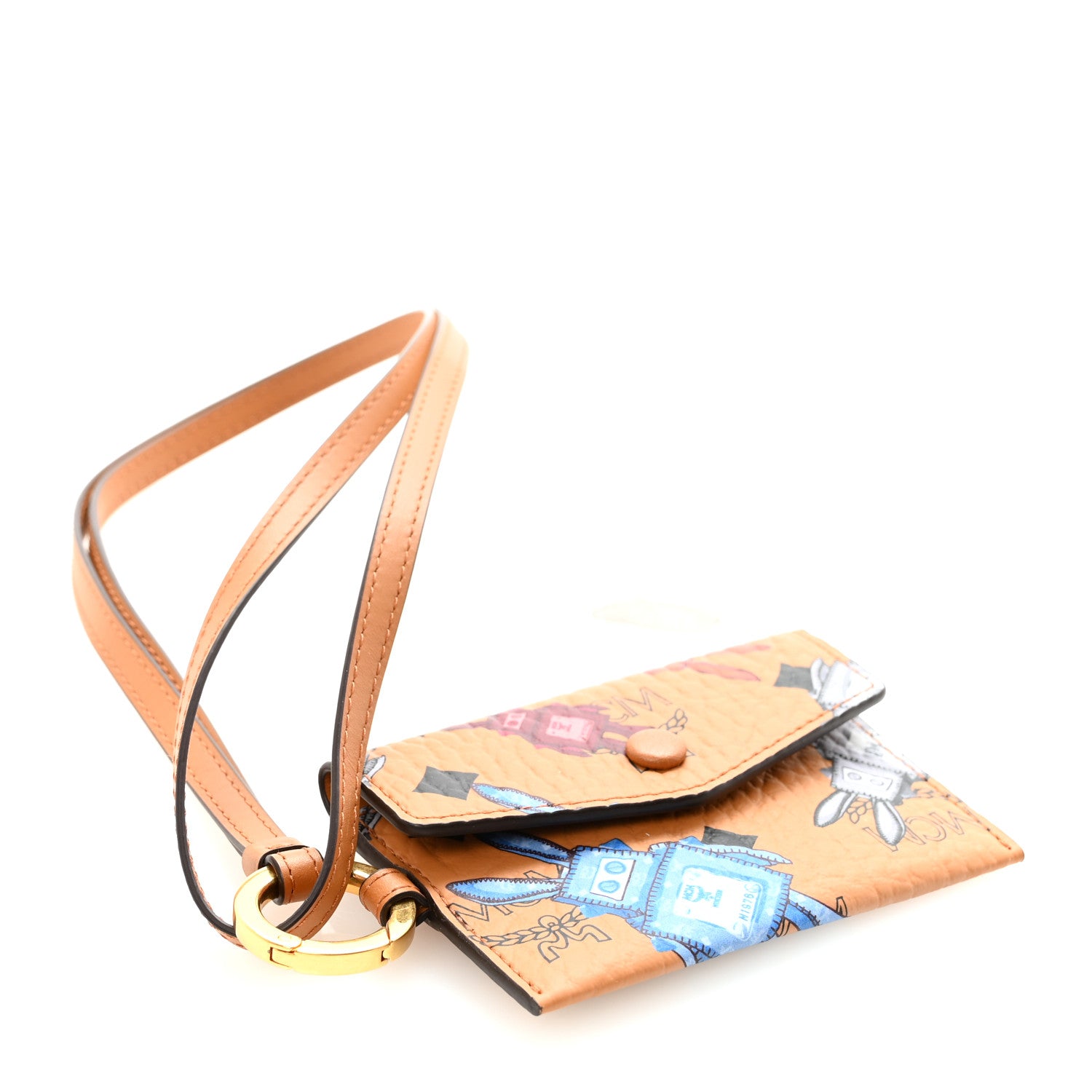 MCM Visetos Rabot Aren Lanyard ID Wallet Cognac 4 of 7
