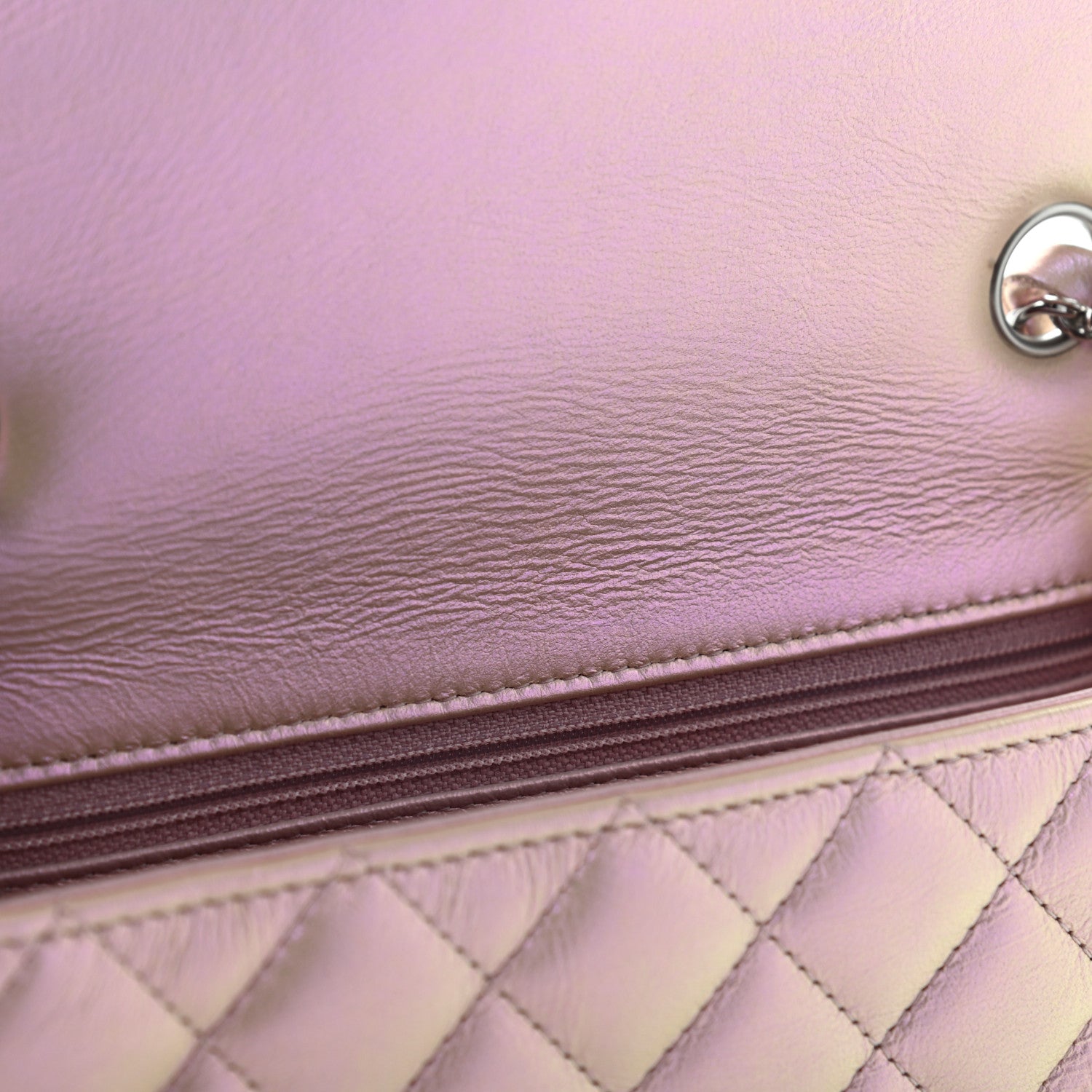 Chanel Iridescent Calfskin Quilted Mini Rectangular Flap Pink 10 of 10