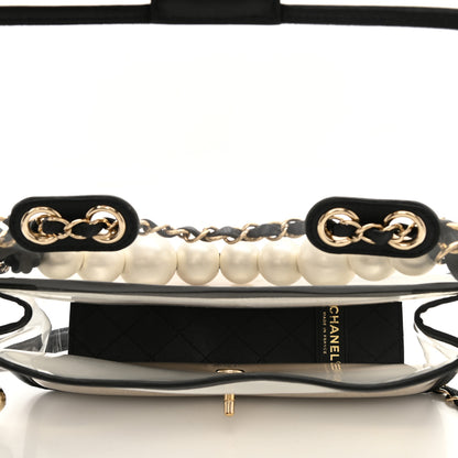 Chanel Lambskin PVC Sand By The Sea Flap With Pearl Strap Black 5 of 8