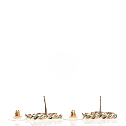 Chanel Metal Chain Link CC Earrings Gold 4 of 5