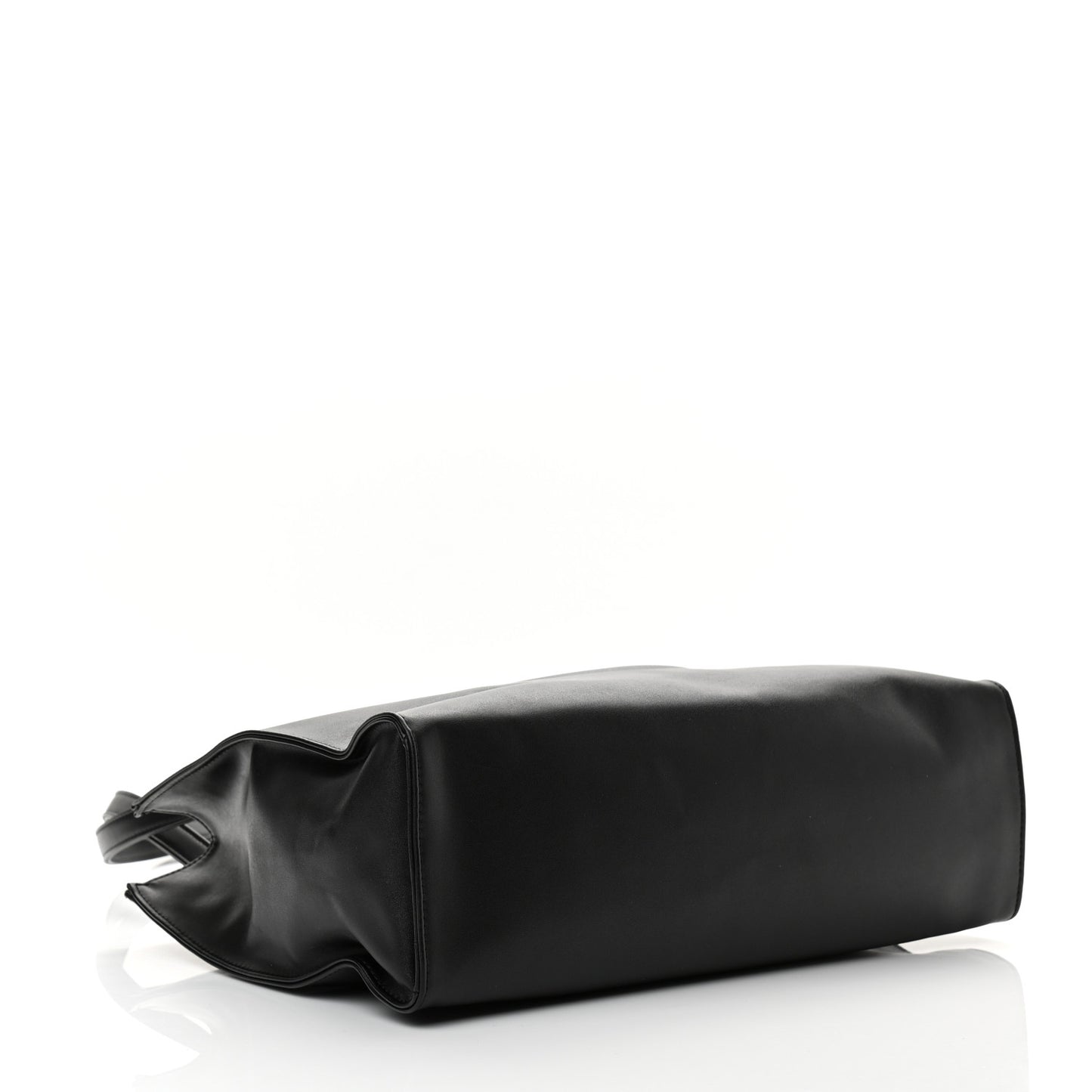 Vegan Leather Medium Shopping Bag Black