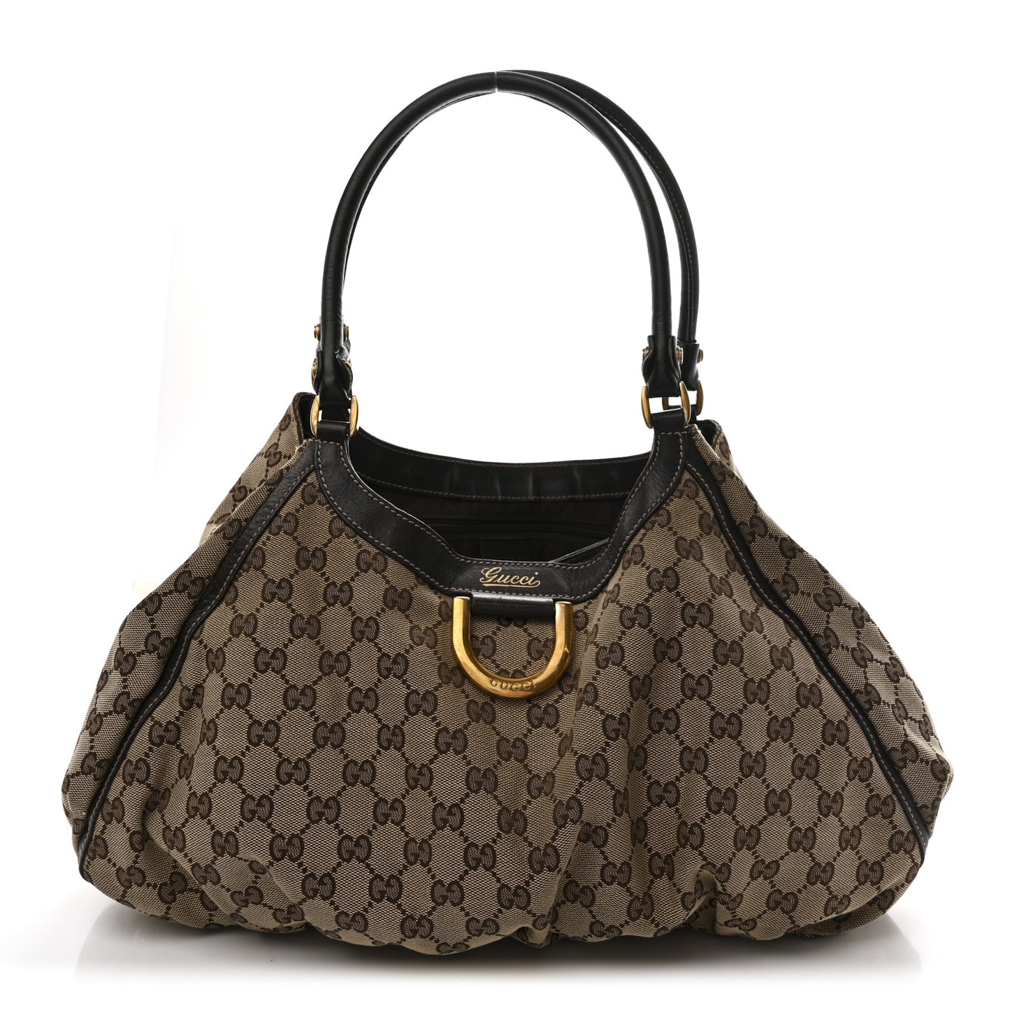 Monogram Large D Gold Hobo Dark Brown