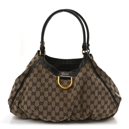 Gucci Monogram Large D Gold Hobo Dark Brown 1 of 13