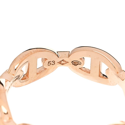 Hermes 18K Rose Gold PM Chaine d'Ancre Enchainee Ring 53 6.5 6 of 9