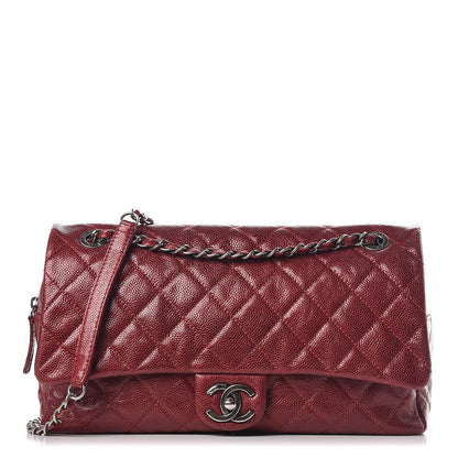 Chanel Iridescent Caviar Quilted Large Chic Flap Red 1 of 12