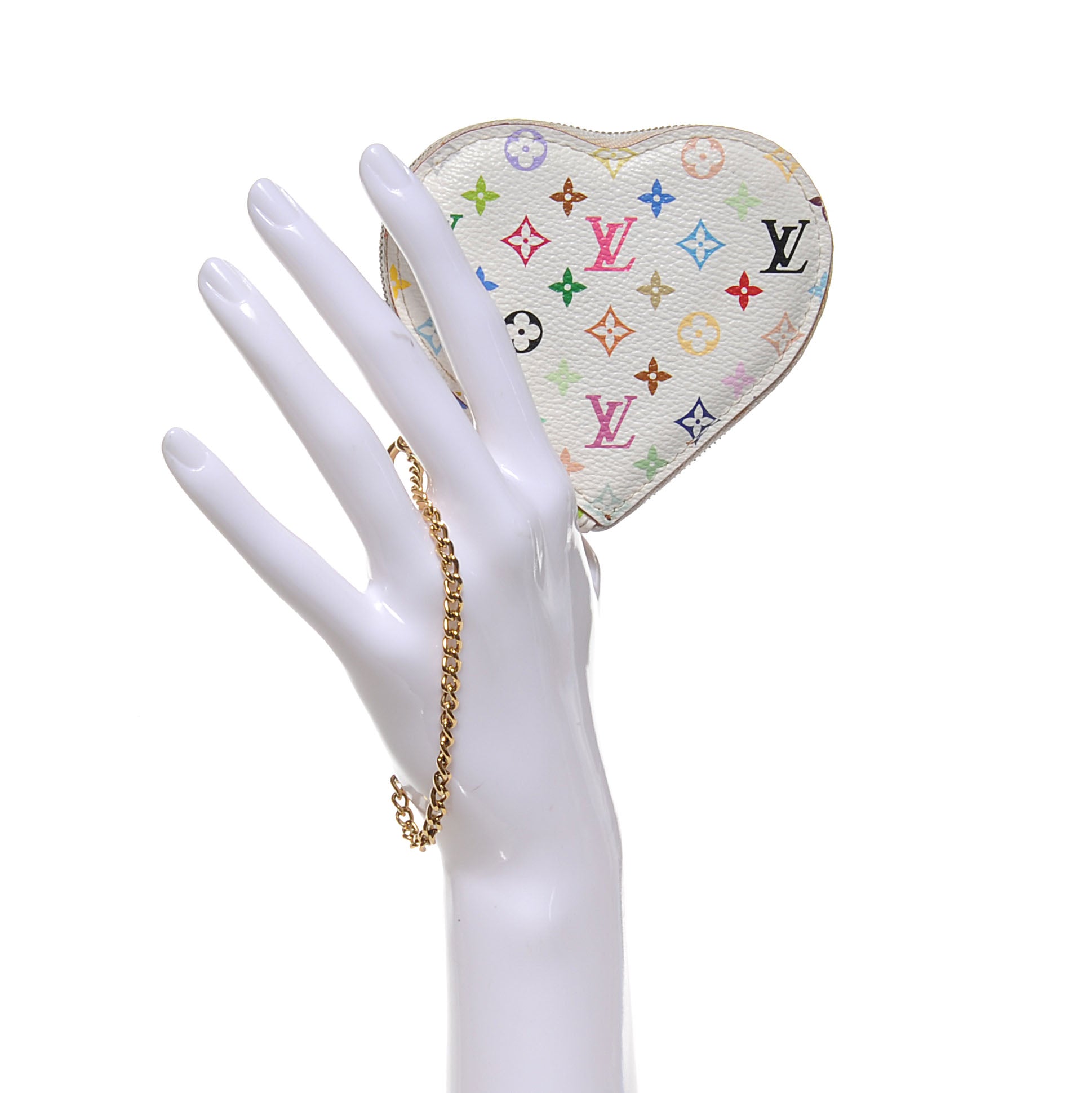 Louis Vuitton Monogram Multicolor Coeur Heart Coin Purse White 2 of 8