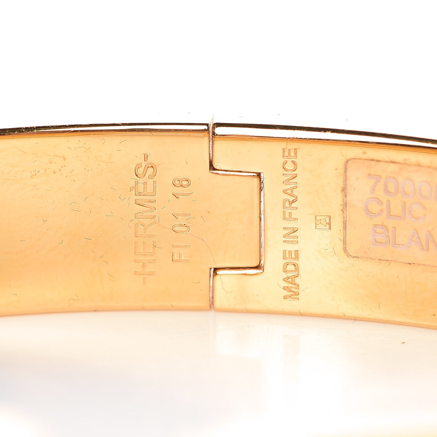 Enamel Narrow Clic Clac H Bracelet GM White