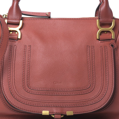 Chloe Calfskin Medium Marcie Satchel Terracotta Red 7 of 9