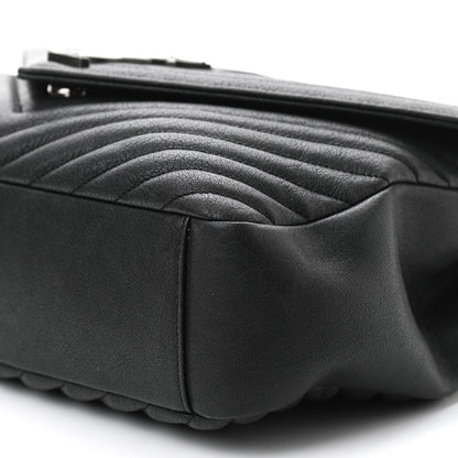 Saint Laurent Sheepskin Matelasse Chevron Monogram Large College Satchel Black 10 of 10