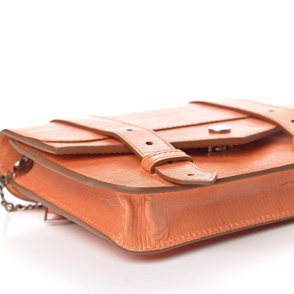 Proenza Schouler Calfskin Lizard Embosed Lizard PS1 Large Chain Wallet Grapefruit 8 of 11
