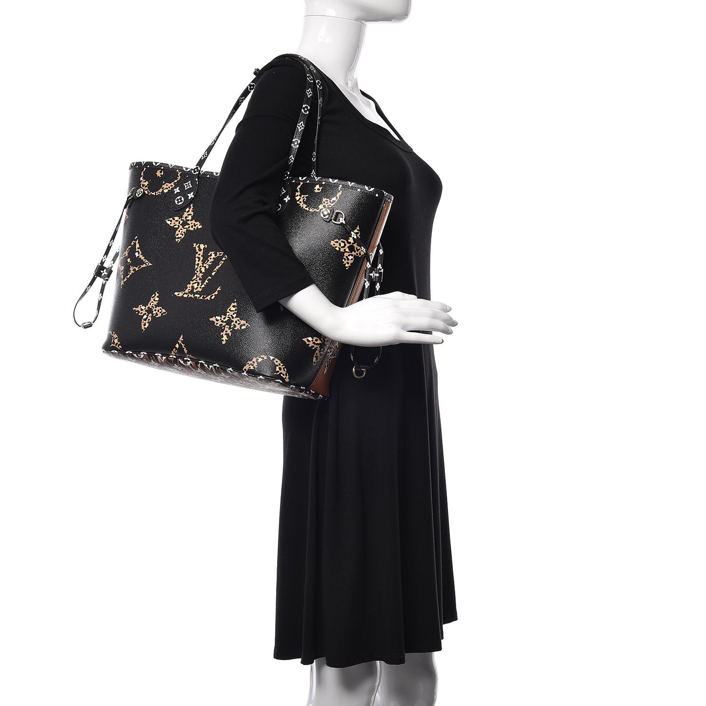 Monogram Giant Jungle Neverfull MM Black