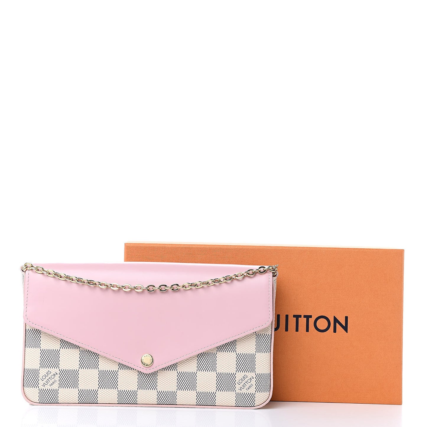 Damier Azur Calfskin Pochette Felicie Eau de Rose