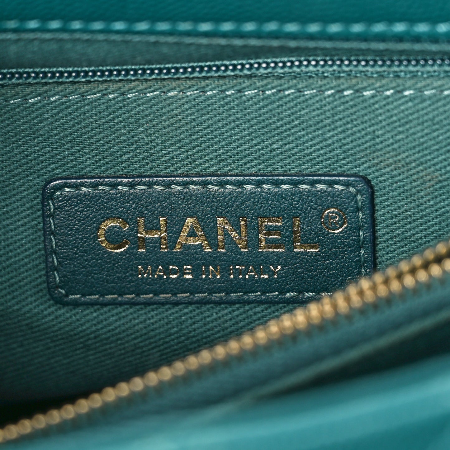Caviar Quilted Small Coco Handle Flap Green