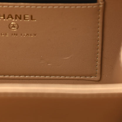 Chanel Lambskin Quilted Golden Plate Clutch With Chain Black 12 of 13