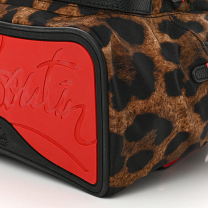 Christian Louboutin Nylon Calfskin Leopard Studded Small Backloubi Backpack Brown Black 11 of 11
