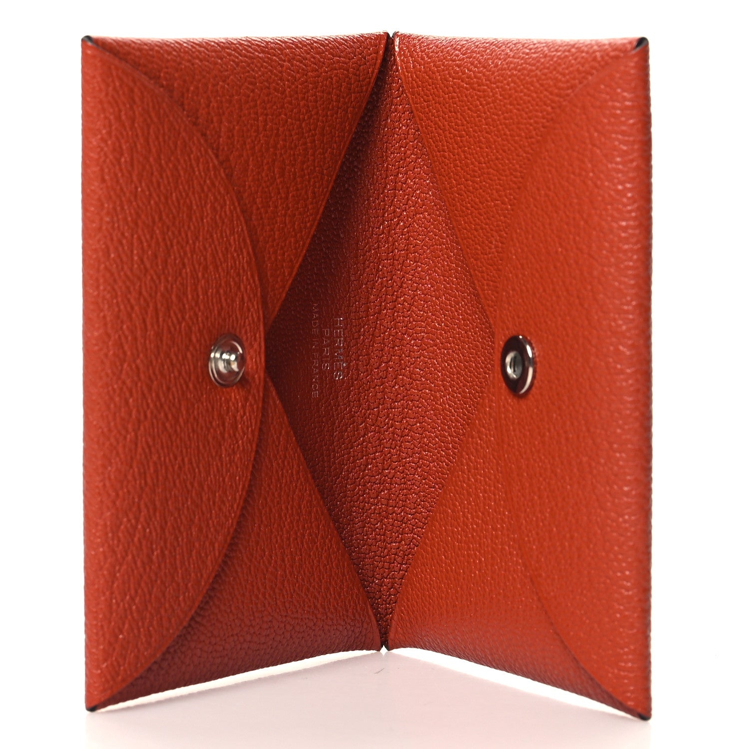 Hermes Chevre Mysore Calvi Card Case Cuivre 5 of 10