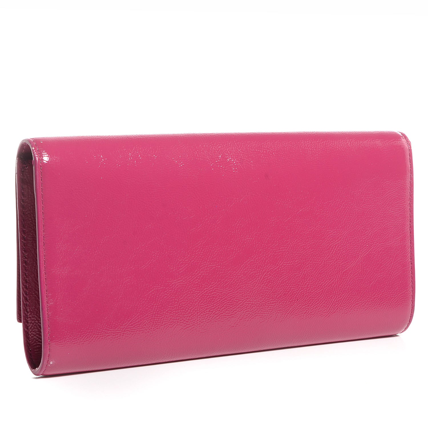 Saint Laurent Textured Patent Small Belle de Jour Clutch Fuchsia 3 of 7