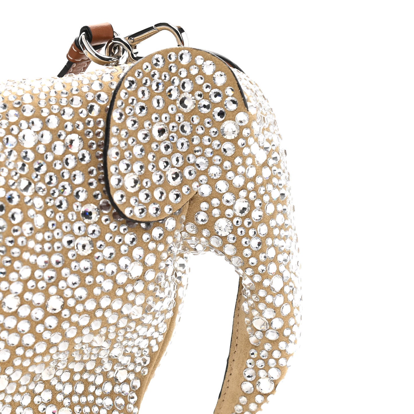 LOEW Suede Mini Elephantt Crystal Embellished Crossbody Bag