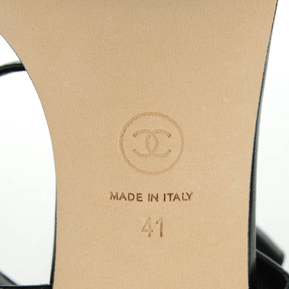 Chanel Lambskin Quilted Reissue Chain Sandals 41 Black 7 of 8